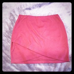 Merlot Criss Cross Mini Skirt